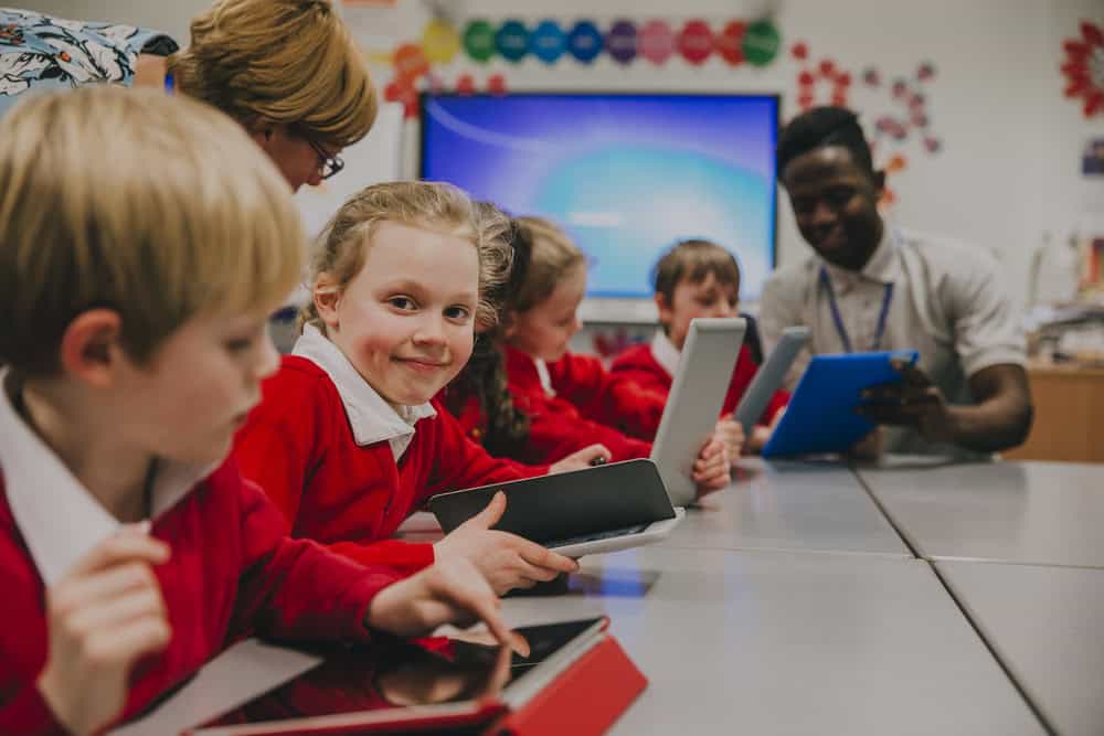 Primary school children use Tapestry's Child Login on their devices in school