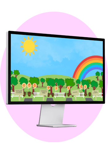 Cherry Garden orchard screen on desktop