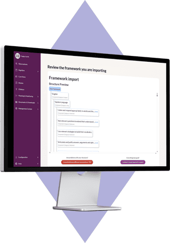 Computer showing Tapestry's custom curriculum building function to be used alongside Tapestry's SEND assessment tools
