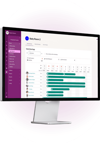 Tapestry Booking screen on a computer monitor, for use in British International Schools