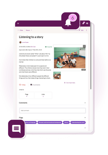 Tapestry key stage 1 and 2 observations product image for British International Schools on tablet