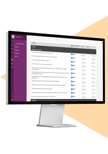 Key stage summative assessment shown on Tapestry, following the National Curriculum