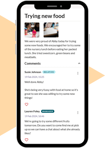 parent comment on an eyfs observation